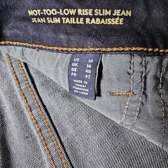 Lands' End Women's Navy Slim Stretch Jeans Sz 10 - Picture 2 of 7